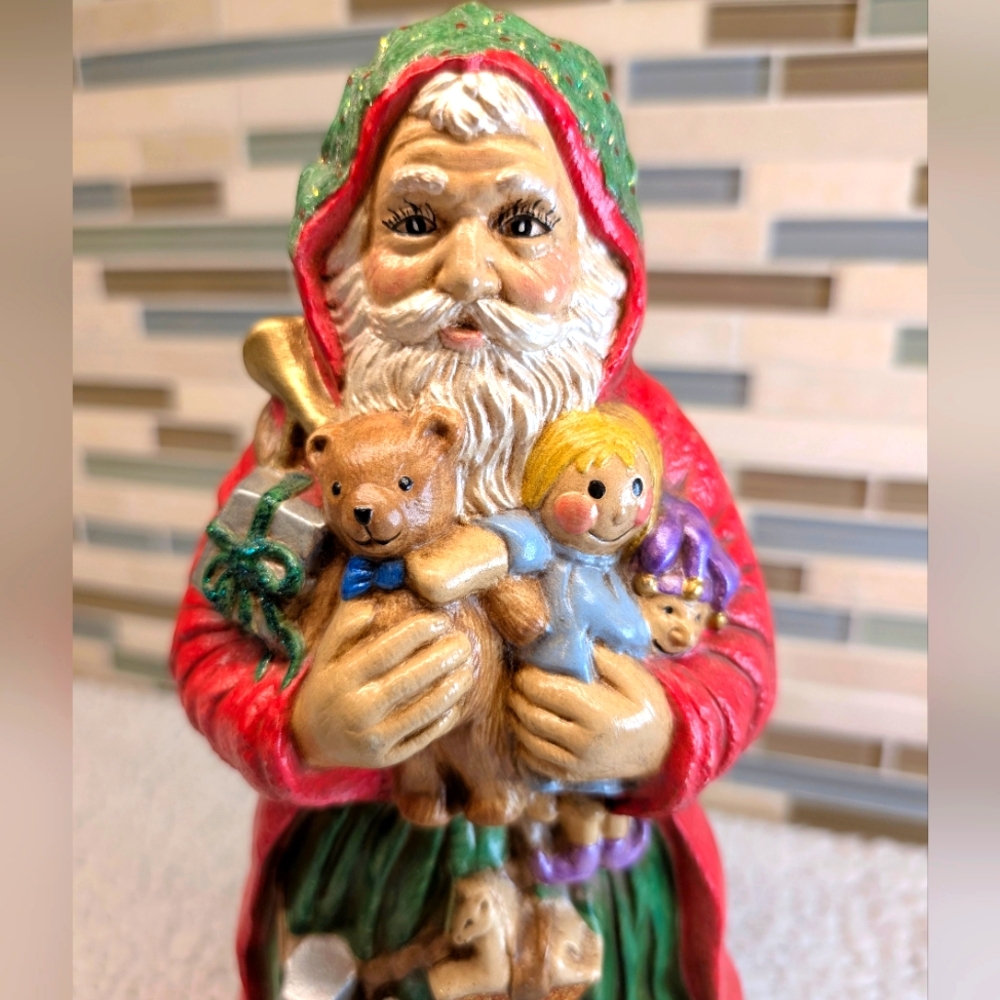 Vintage Santa Clause Hand Painted Ceramic 19.5" Figure - Excellent Condition